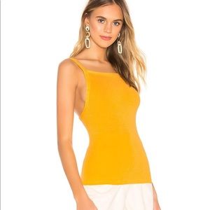 NWT Free People Set Up Yellow Ribbed Tank
